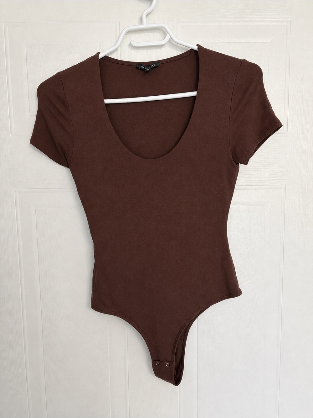 Women's Scoop Neck Brown Bodysuit